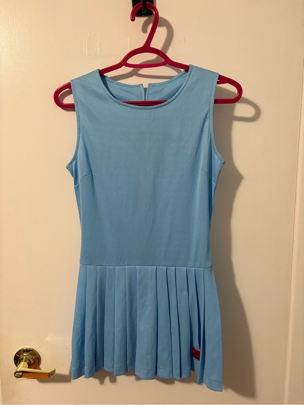 Oleg Cassini Light Blue Sleeveless Pleated tennis Dress